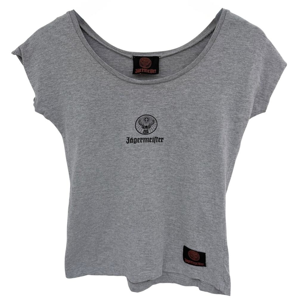 Jagermeister Graphic T Shirt Womens M L Gray Embroidered Logo Tee